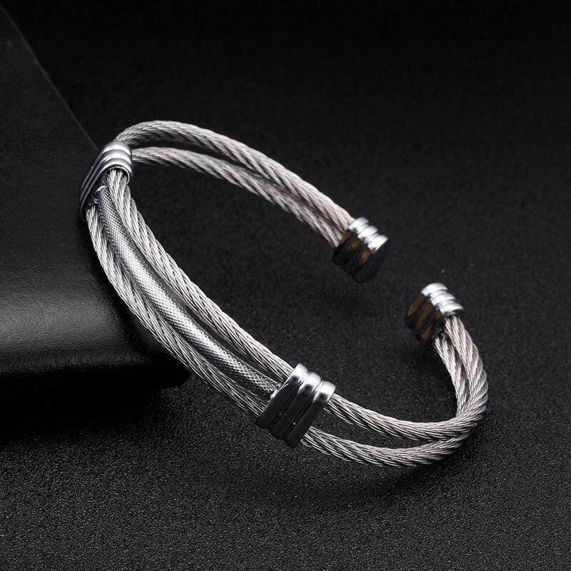 Bracelet Jonc Tressé en Acier - Mon Bracelet Homme