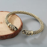 Bracelet Jonc Viking avec Têtes de Dragon en Acier - Mon Bracelet Homme