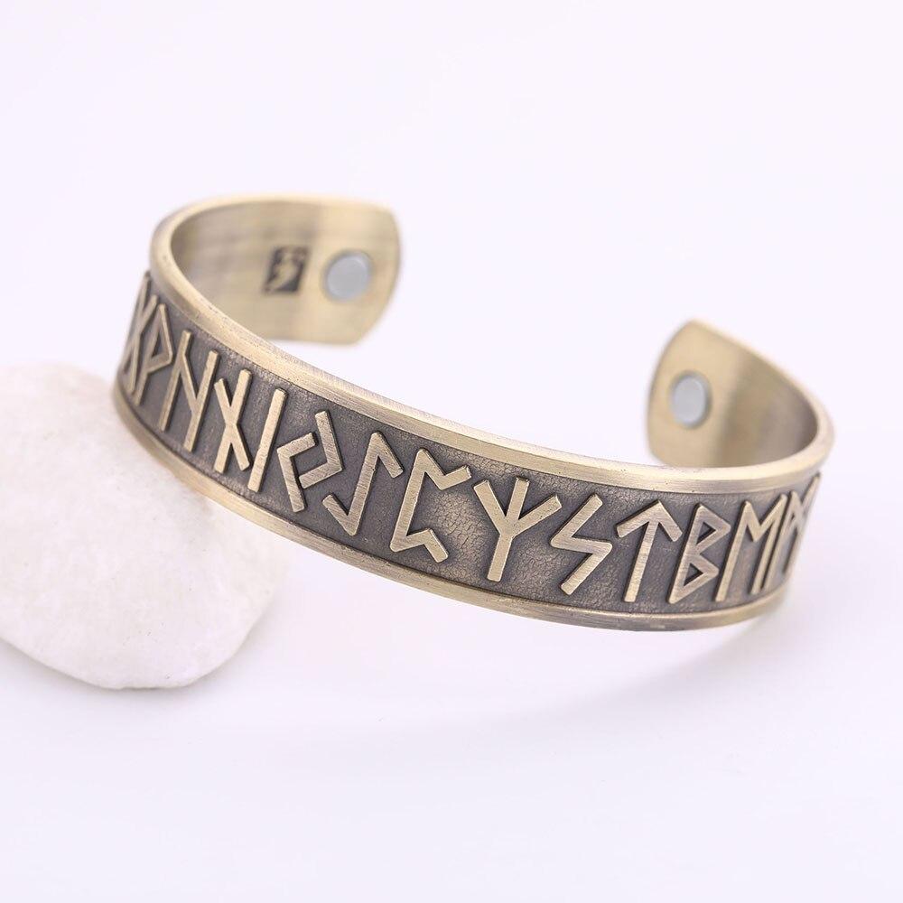 Bracelet Jonc Viking Bronze avec runes en Acier - Mon Bracelet Homme