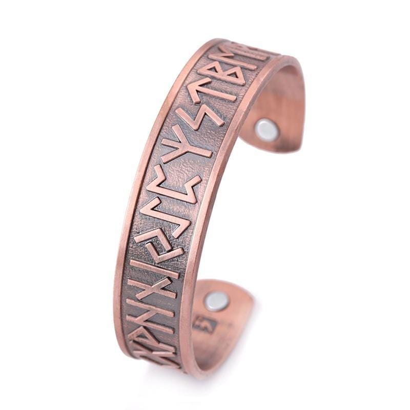 Bracelet Jonc Viking Bronze avec runes en Acier - Mon Bracelet Homme