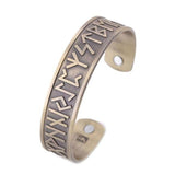 Bracelet Jonc Viking Bronze avec runes en Acier