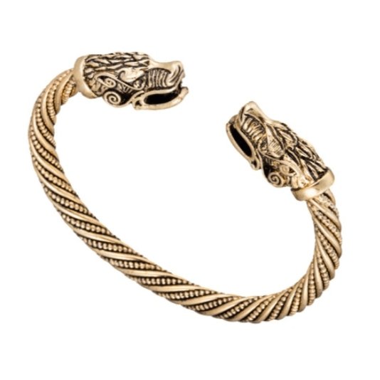 Bracelet Jonc Viking Fenrir en Acier - Mon Bracelet Homme