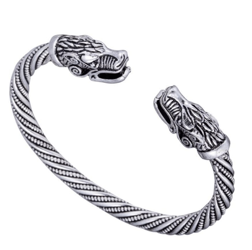 Bracelet Jonc Viking Fenrir en Acier - Mon Bracelet Homme