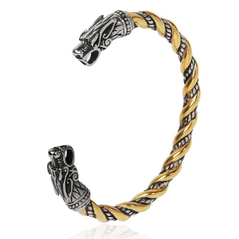 Bracelet Jonc Viking Or en Acier - Mon Bracelet Homme