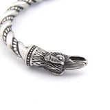 Bracelet Jonc Viking Tête de Corbeau en Acier - Mon Bracelet Homme
