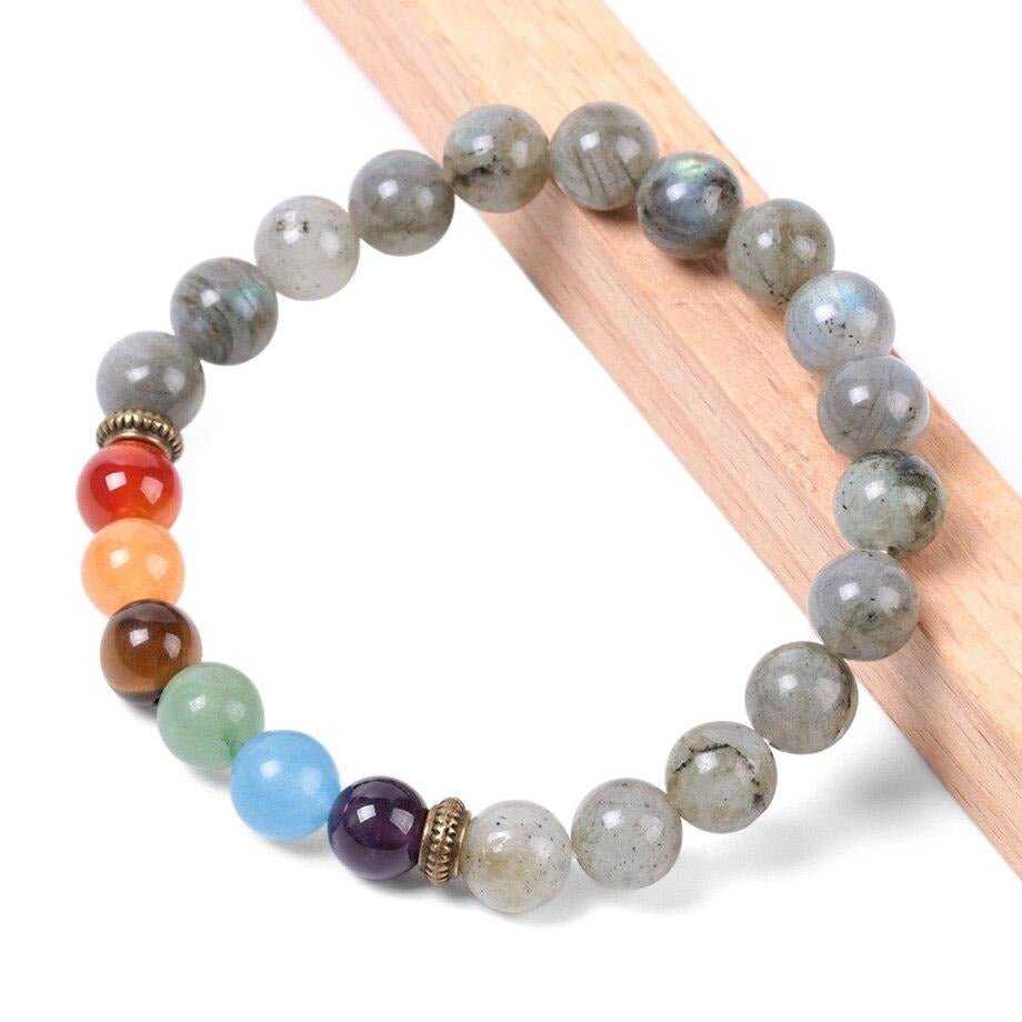 Bracelet Labradorite 7 Chakras pour Homme en Perles - Mon Bracelet Homme