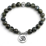 Bracelet Labradorite Aum ॐ pour Homme en Perles