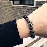 Bracelet Labradorite En Perles Avec Crâne pour Homme - Mon Bracelet Homme