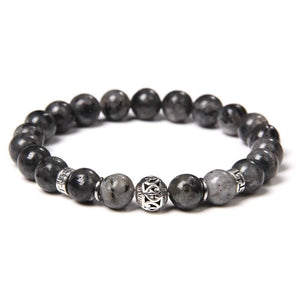 Bracelet Labradorite Grise pour Homme en Perles - Mon Bracelet Homme