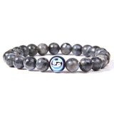 Bracelet Labradorite Signe Astrologique Cancer pour Homme en Perles