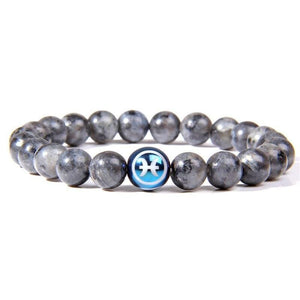 Bracelet Labradorite Signe Astrologique Poissons pour Homme en Perles - Mon Bracelet Homme