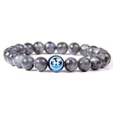 Bracelet Labradorite Signe Astrologique Poissons pour Homme en Perles