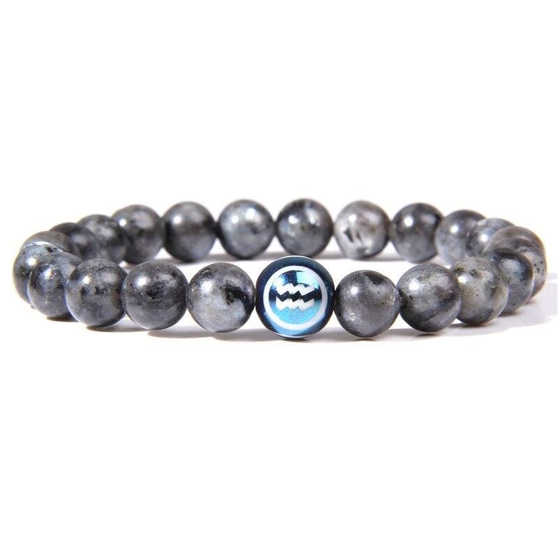Bracelet Labradorite Signe Astrologique Verseau pour Homme en Perles - Mon Bracelet Homme