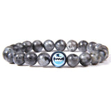 Bracelet Labradorite Signe Astrologique Verseau pour Homme en Perles