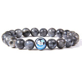 Bracelet Labradorite Signe Astrologique Vierge pour Homme en Perles