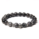 Bracelet Labradorite Tête De Mort pour Homme en Perles - Mon Bracelet Homme
