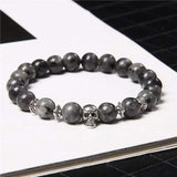 Bracelet Labradorite Tête De Mort pour Homme en Perles - Mon Bracelet Homme