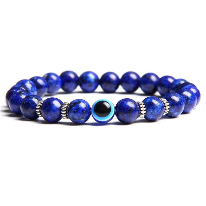 Bracelet Lapis Lazuli Bleu Mauvais Œil En Perle - Mon Bracelet Homme