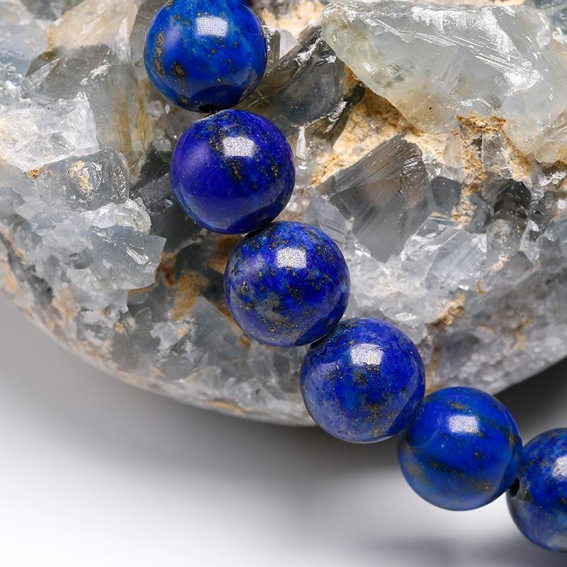 Bracelet Lapis Lazuli Véritable en Perles Rondes - Mon Bracelet Homme
