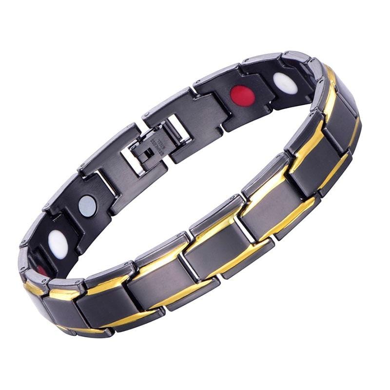 Bracelet Magnétique Noir et Dorée pour Homme - Mon Bracelet Homme