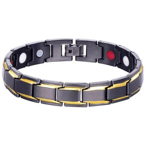 Bracelet Magnétique Noir et Dorée pour Homme - Mon Bracelet Homme