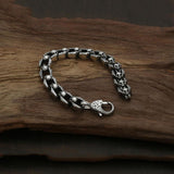 Bracelet Maillions Tête de Mort en Argent - Mon Bracelet Homme