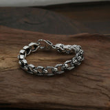 Bracelet Maillions Tête de Mort en Argent - Mon Bracelet Homme