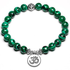 Bracelet Malachite Aum ॐ pour Homme en Perles - Mon Bracelet Homme