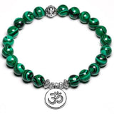 Bracelet Malachite Aum ॐ pour Homme en Perles