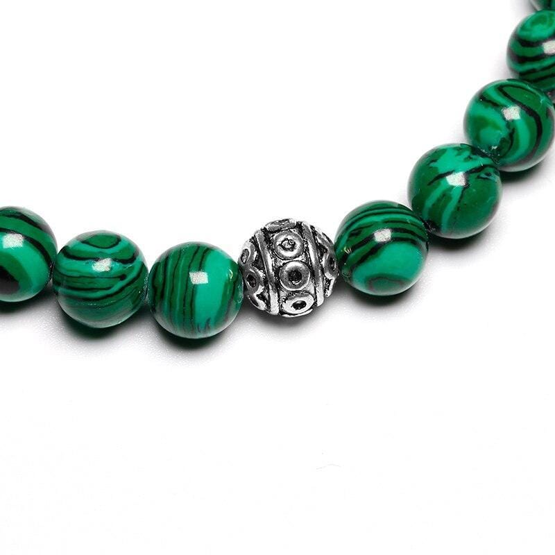 Bracelet Malachite Fleur de Lotus pour Homme en Perles - Mon Bracelet Homme