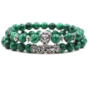 Bracelet Malachite Lion pour Homme en Perles - Mon Bracelet Homme