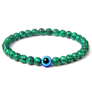 Bracelet Malachite Mauvais Œil pour Homme en Perles - Mon Bracelet Homme