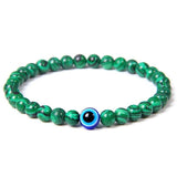 Bracelet Malachite Mauvais Œil pour Homme en Perles