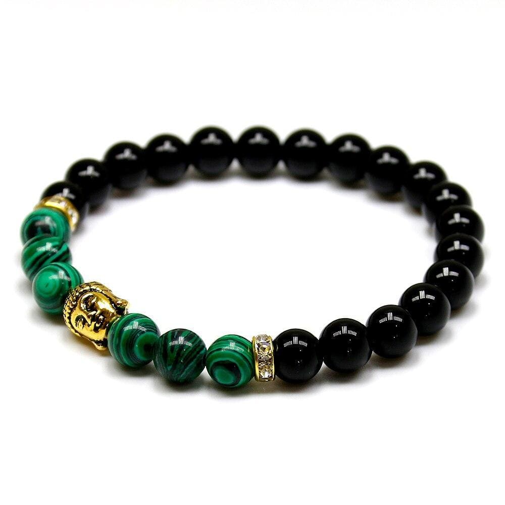 Bracelet Malachite Tête De Bouddha pour Homme en Perles - Mon Bracelet Homme