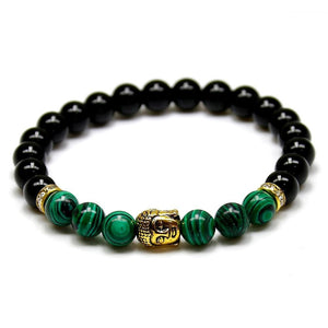 Bracelet Malachite Tête De Bouddha pour Homme en Perles - Mon Bracelet Homme