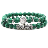 Bracelet Malachite Tête de Lion pour Homme en Perles - Mon Bracelet Homme