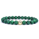 Bracelet Malachite Véritable pour Homme en Perles
