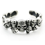 Bracelet Manchette Tête de Mort en Argent Jonc - Mon Bracelet Homme