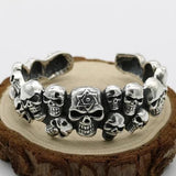 Bracelet Manchette Tête de Mort en Argent Jonc - Mon Bracelet Homme