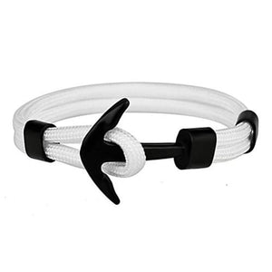 Bracelet Marin Ancre Blanc en Corde - Mon Bracelet Homme