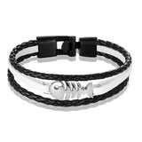 Bracelet Marin Arête de Poisson en Cuir - Mon Bracelet Homme