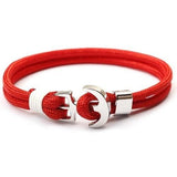 Bracelet Marin Homme Ancre argentée en Cordon - Mon Bracelet Homme