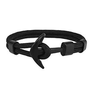 Bracelet Marin Homme Ancre Noir en Corde - Mon Bracelet Homme