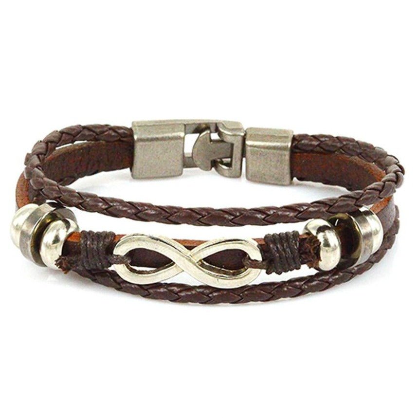 Bracelet Marron Symbole Infini Homme - Mon Bracelet Homme