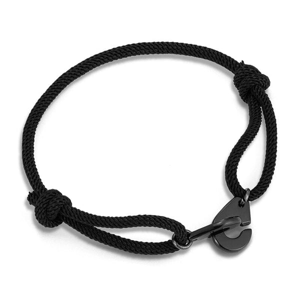 Bracelet enroulé avec mousqueton pour homme, bracelet de plage de surfeur  fait à la main, réglable et 100 % étanche, bracelet en corde noire, cadeau  pour homme -  France