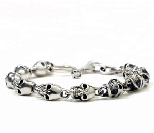 Bracelet Mini Tête de Mort en Argent - Mon Bracelet Homme