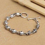 Bracelet Mini Tête de Mort en Argent - Mon Bracelet Homme