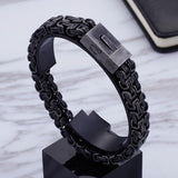 Bracelet Noir Chaîne Homme en Acier - Mon Bracelet Homme