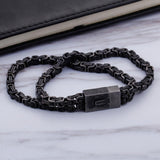 Bracelet Noir Chaîne Homme en Acier - Mon Bracelet Homme
