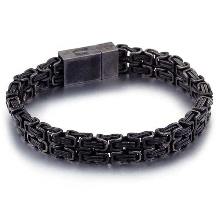 Bracelet Noir Chaîne Homme en Acier - Mon Bracelet Homme